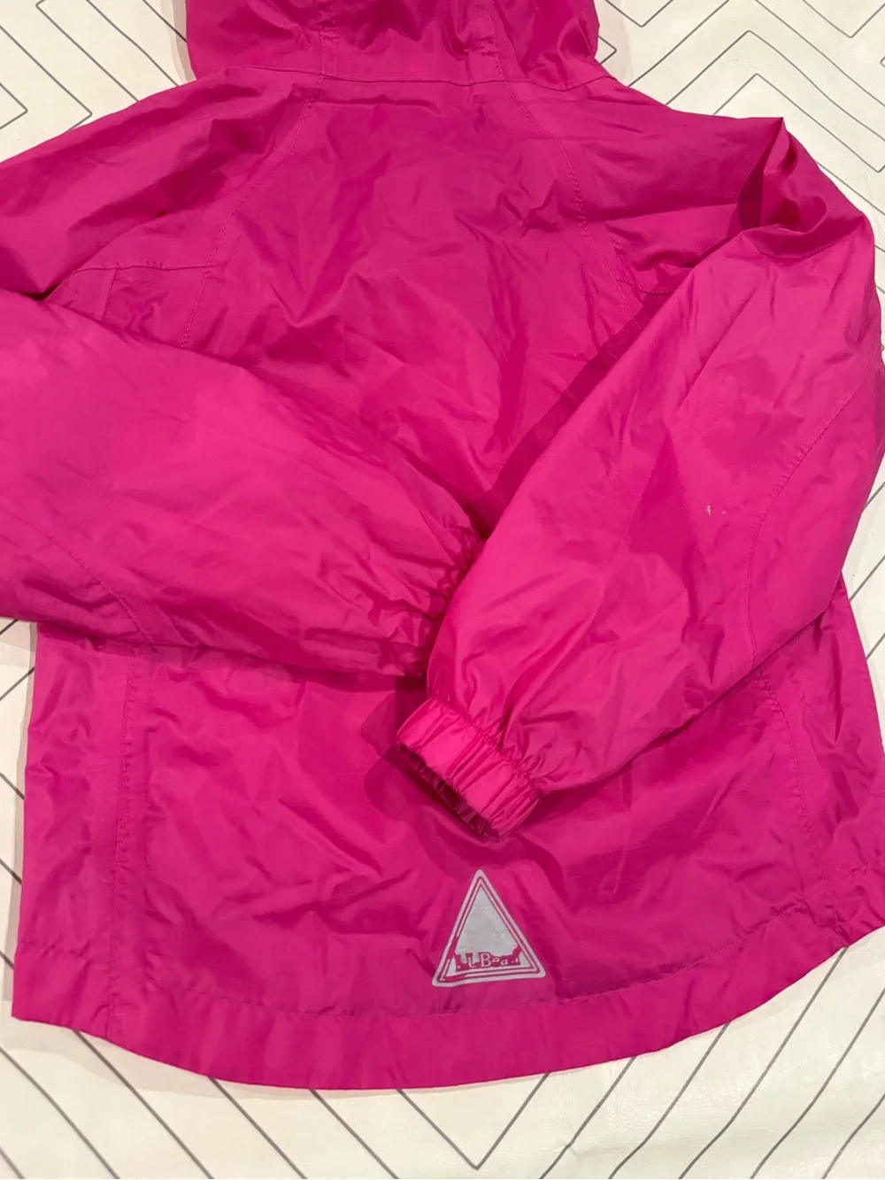 L.L. Bean Girls' Pink Hooded Rain Jacket